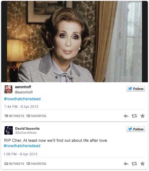 #nowthatchersdead 