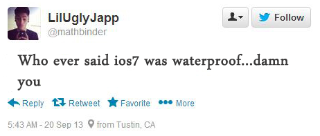 iOS 7 waterproof iPhone tweet
